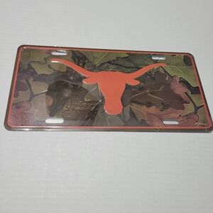 Camo University of Texas Longhorns License Plate, UT Bevo Camo Print metal NEW